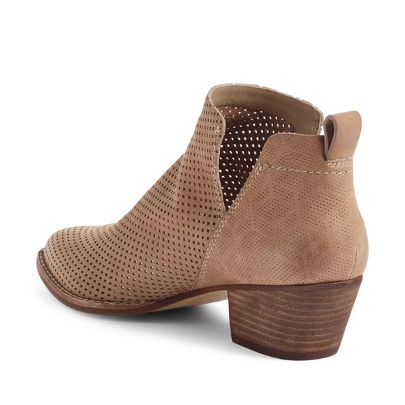 Dolce Vita Perforated Leather Ankle Booties Taupe - Picture 4 of 12